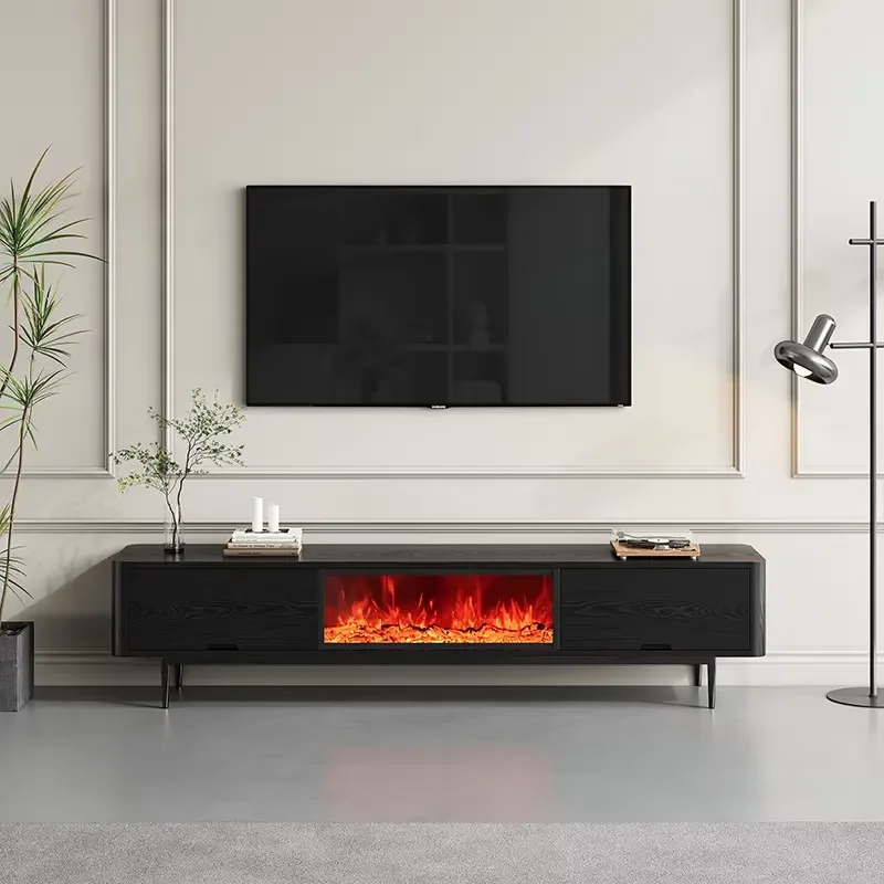 Modern Design Electric Fireplace TV Cabinet Set Wood Material with Remote Control Power for Indoor Use Factory Price