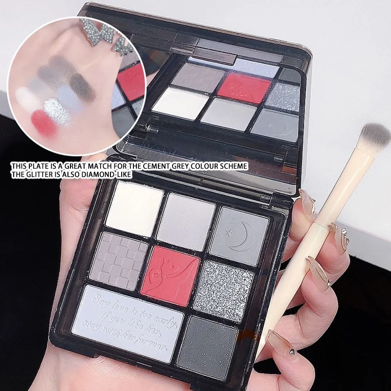 9 Colour Matte Waterproof Eyeshadow Palette Blue Purple Eye Shadow Pigment Smoky Punk Eyeshadow Summer Swimming Cosmetics