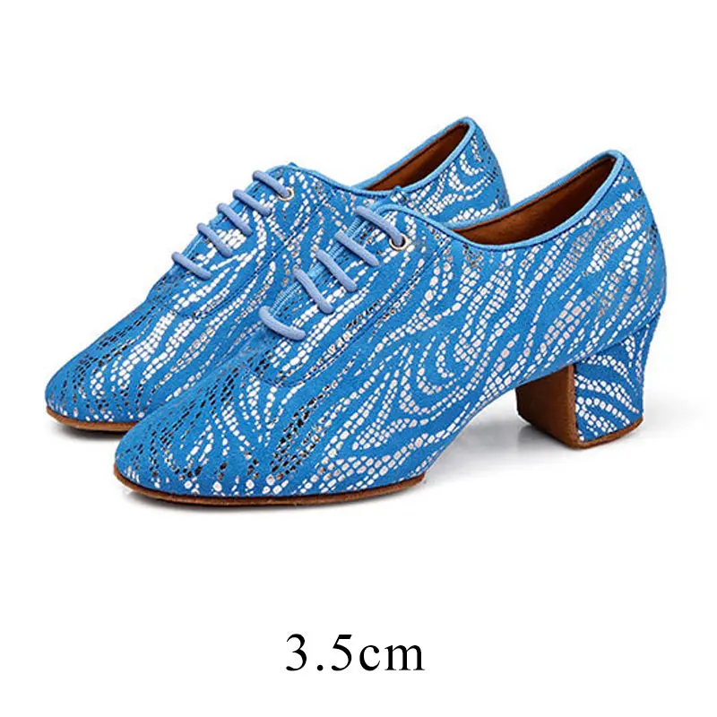 Jazz Shoes For Women Latin Dance Shoes Salsa Ballroom Shoe Woman Colorful Cowhide 3cm 5cm Heels Ladies Dancing Sneakers 34-41