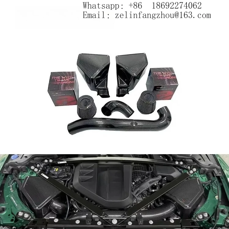 100% Dry Carbon Fiber Air Induction System For BMW M3 M4 G8X S58 3.0T Engine Auto Parts Airspeed Intake System