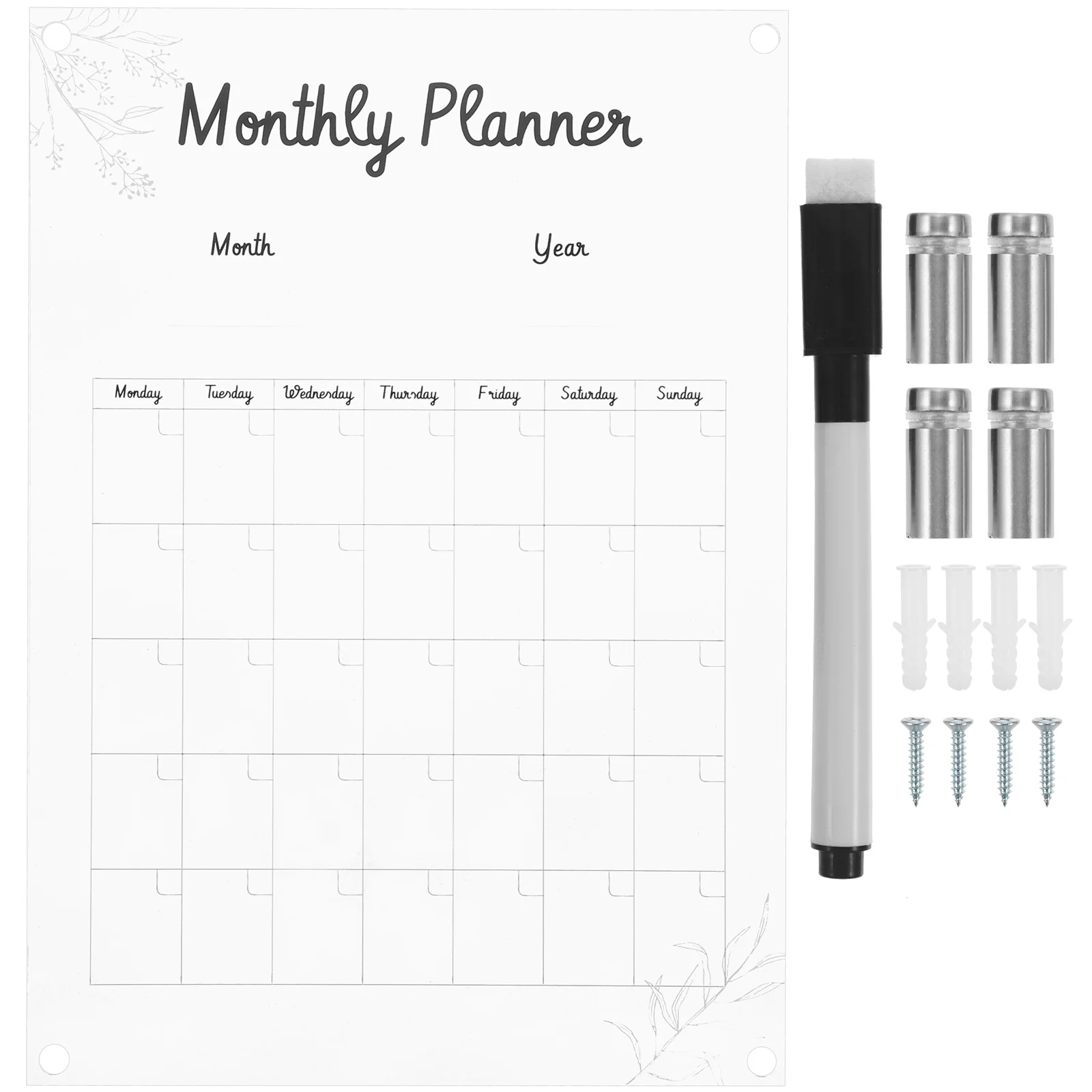 

Three-dimensional Acrylic Note Board Clear Calendar for Wall Erasable Multi-purpose Document Holder
