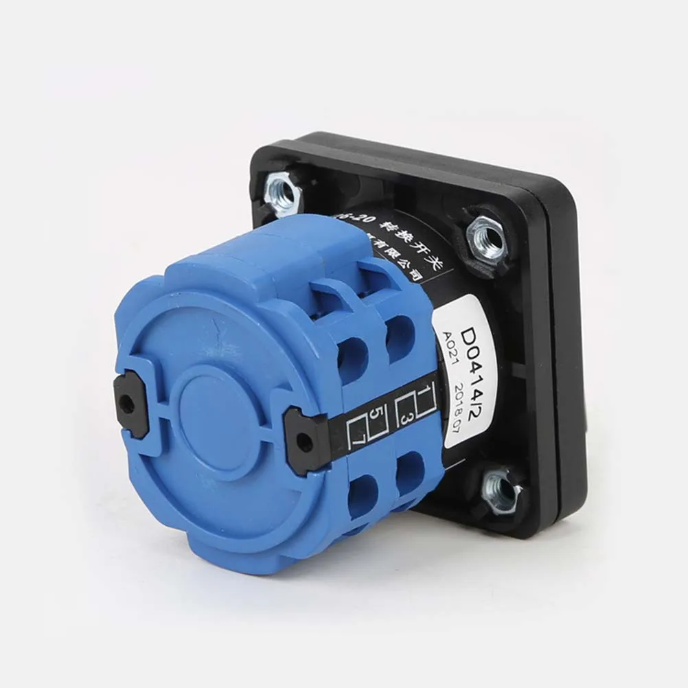 

220V 20A 3 Position Power Selector Switch Compact Insulated Circuit Control Switch Multi Signal Selector Rotary Changeover Blue