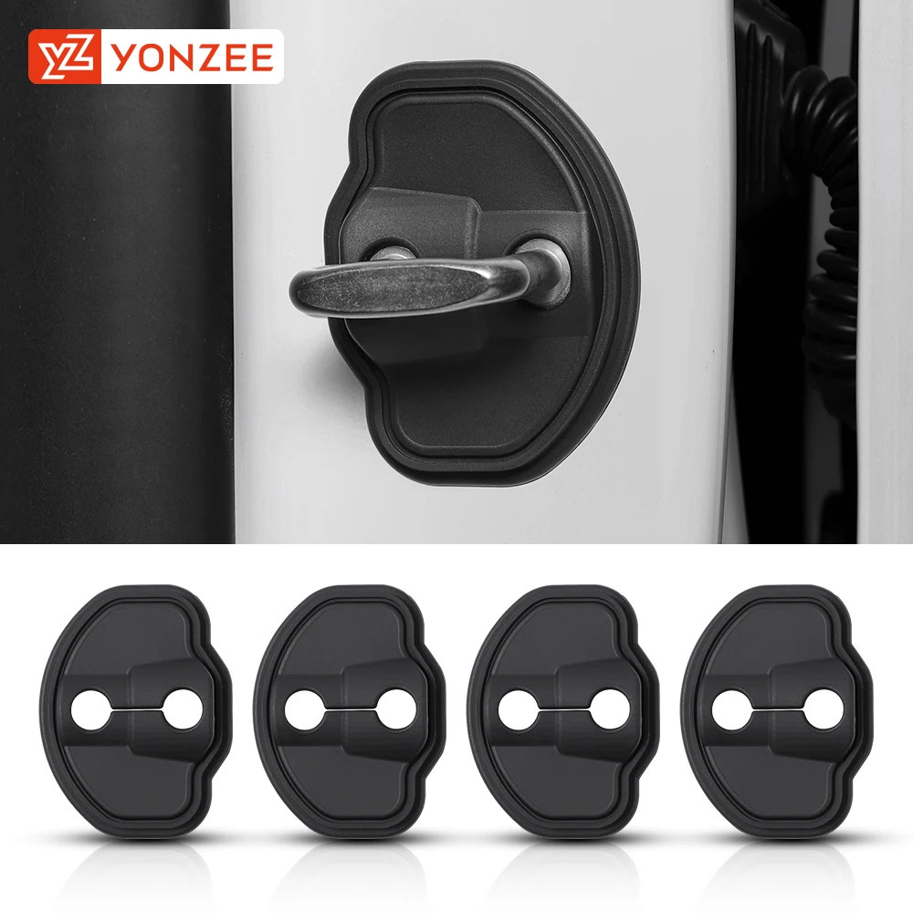 

YZ для Tesla Model 3/Y Highland Juniper, 4 шт., силиконовая защита дверной защелки, защита от ржавчины, амортизирующие чехлы против царапин