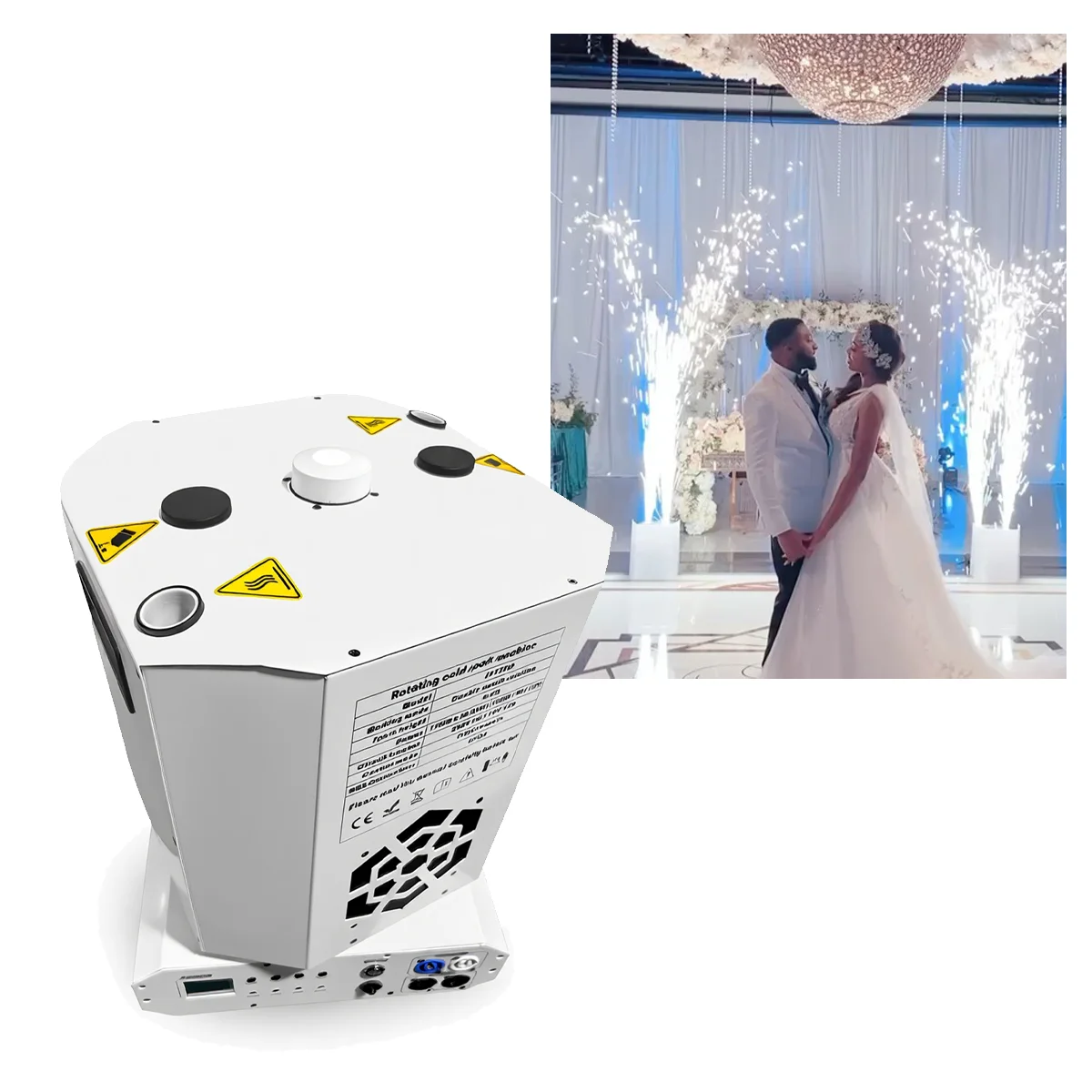DMX 1300W Double head rotation Cold Spark Machine Sparklers Machines Special Effect Equipment Wedding Party Disco Bars Lighting