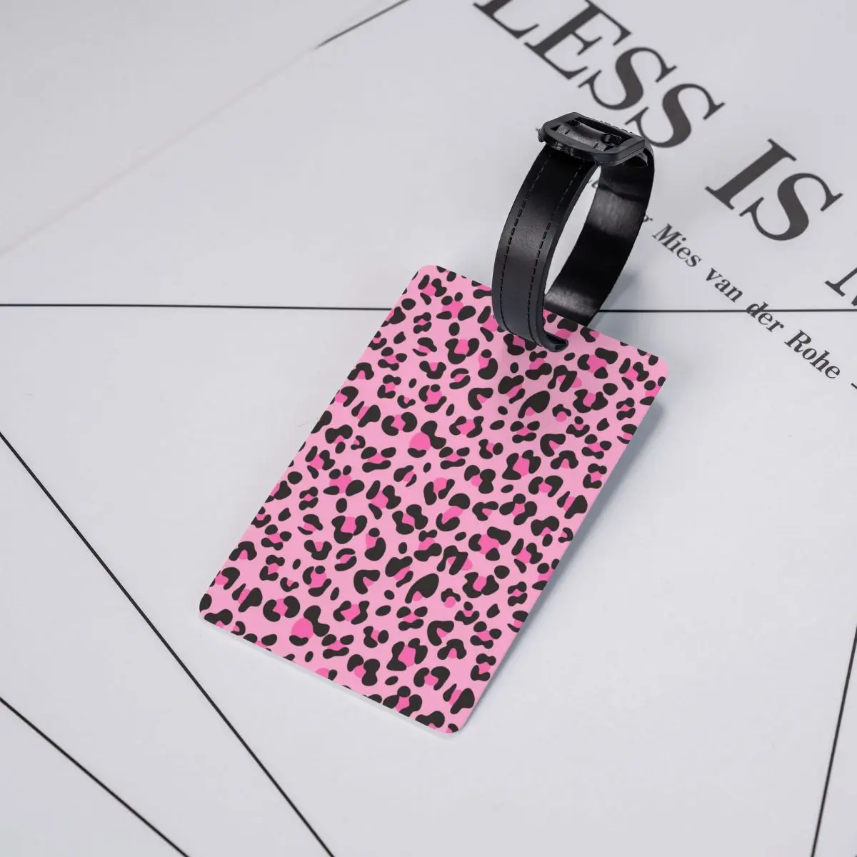 Etiqueta de equipaje con estampado de leopardo de piel de Animal personalizada, etiquetas de equipaje de Protección de Privacidad, etiquetas de maleta de viaje