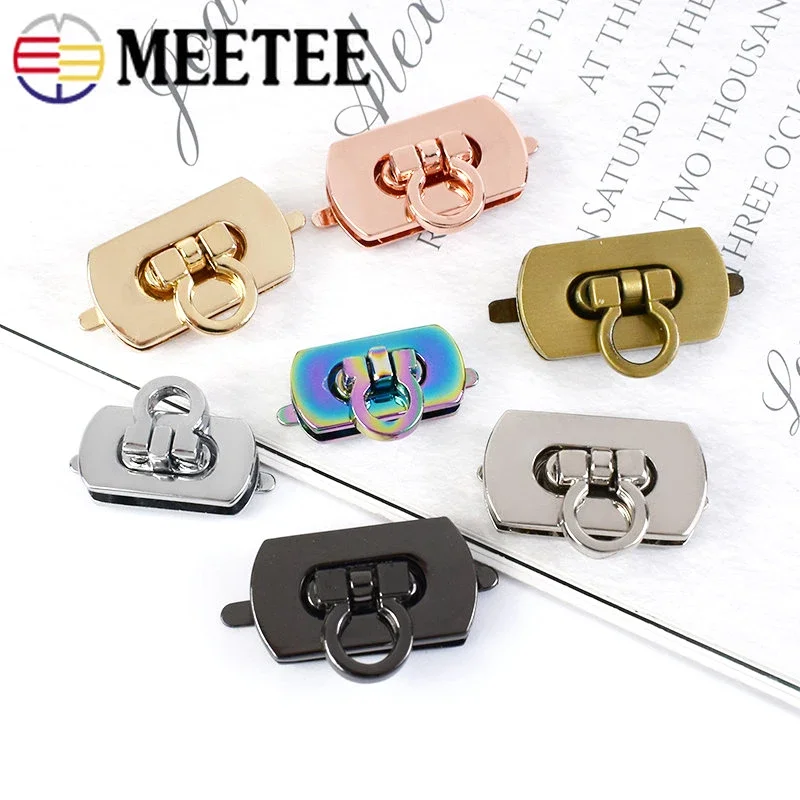 2/5/10Pcs Metal Twist Turn Lock Buckles 30x17/25x13mm Detachable HandBag Clasp Purse Belt Leather Craft DIY Hardware Accessories