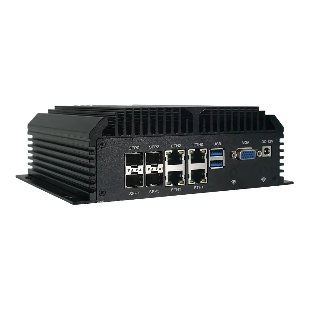 BKHD NEUER Mini-PC Atom C3958 16-Core Onboard 4x Intel 2,5G Lan 4x 10G SFP+ Lüfterlose Konsole/VGA Mini Server/Router für PF