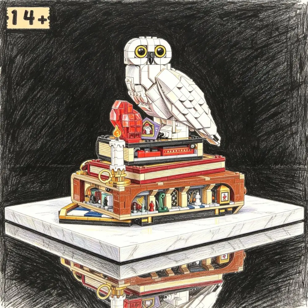 

1571Pcs Educational Toy White Owl Collectible Building Block Model Ornament Birthday Gift For Adults
