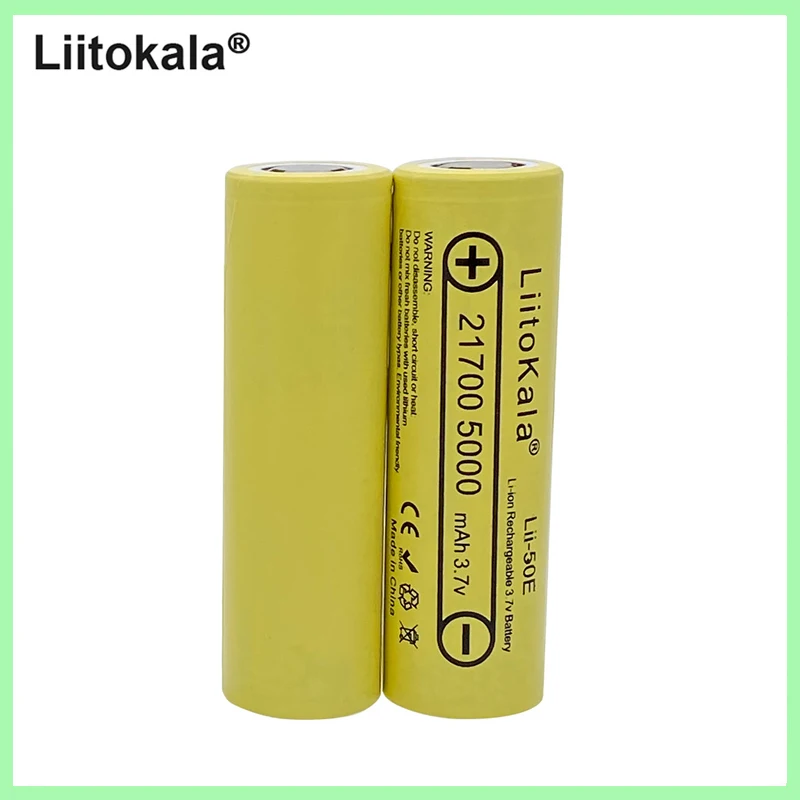 Real capacity LiitoKala 2PCS lii-50E 21700 5000mah 3.7V Rechargeable Battery 5C discharge High Power For High-power Appliances