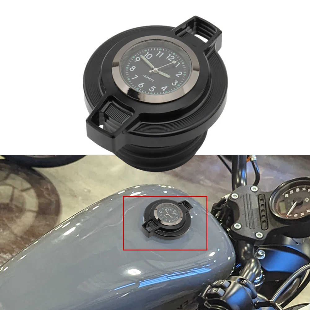 

Motorcycle Fuel Gas Tank Oil Cap Cover With Dial Clock For Harley Sportster XL Road King 1996-2023 Softail Dyna