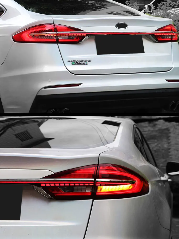 Car LED Through Trunk Taillight For Ford Mondeo 2017-2021 Rear Tail Start-up Flowing light Turn Signal Light Bar Lamp Accessorie