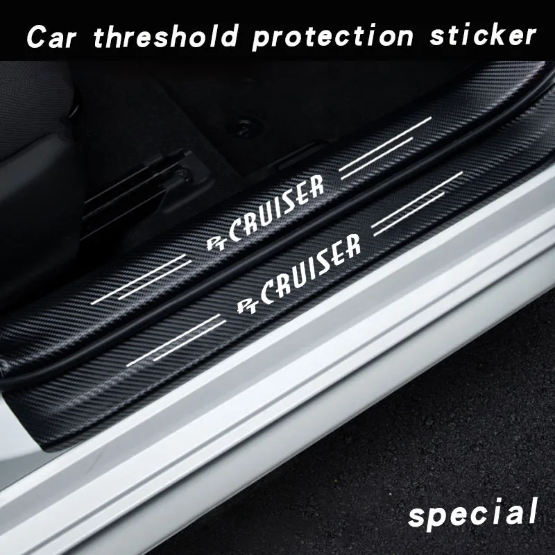 Leather Carbon Fiber Decor Decal Threshold Accessories Door Sill Stickers Accessories For Chrysler PT Cruiser Car Accessories