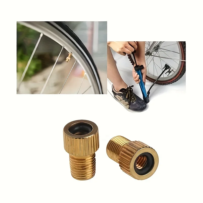 1/2/4/10 Stück Fahrradventil-Adapter für den Außenbereich, zum Umwandeln von Fahrradventilen in Autoventile, ausgestattet mit Dichtungsringen. – Detail 7