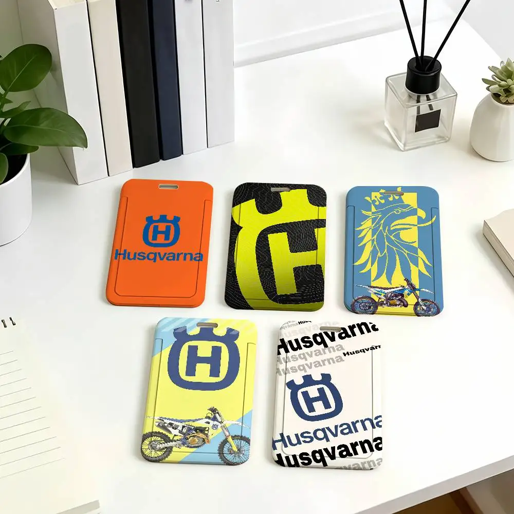 Fashion  Motorcycles Card Holder Corporate Business Work Badge Holders Uisex Credit H-HusqvarnaS Bus Daily Commute ID Case
