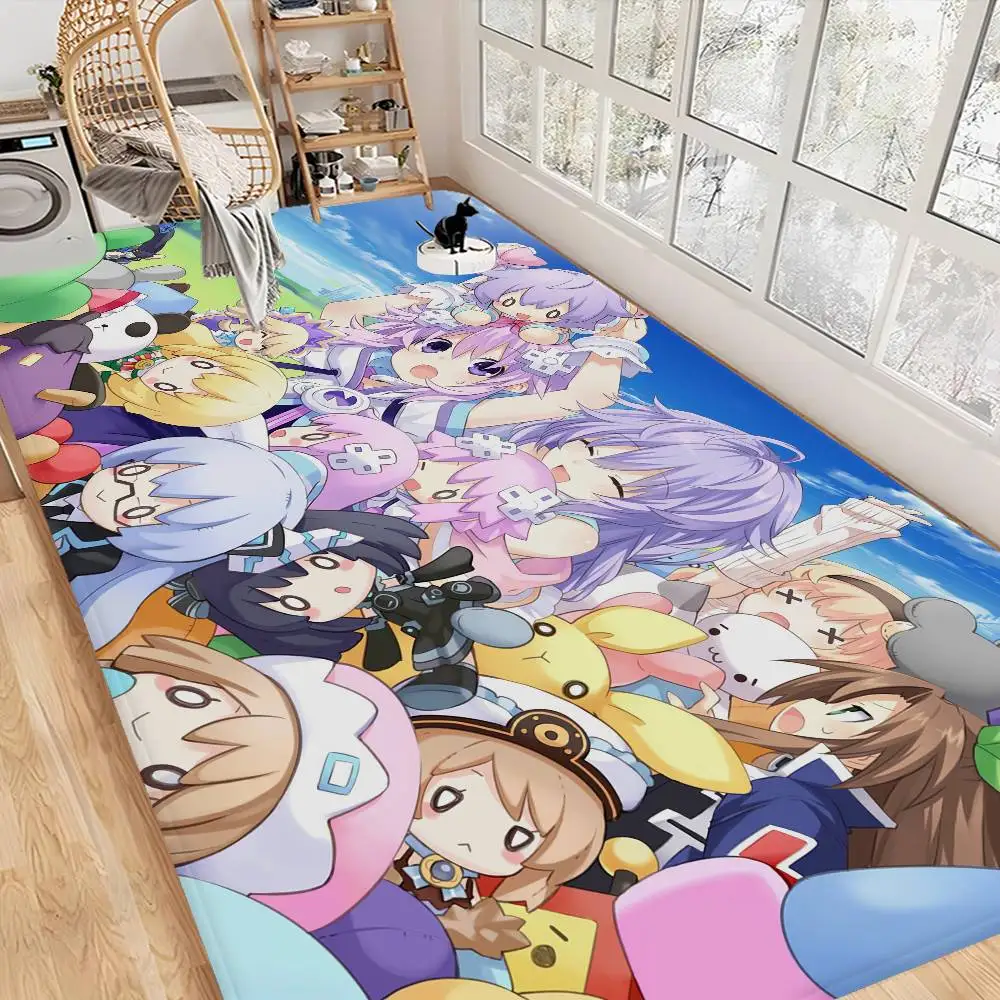 H-Hyperdimension Neptunia Hallway Carpet Non-Slip Laundry Room Mat Laundry Decor Balcony Child Living Room Toilet Rug