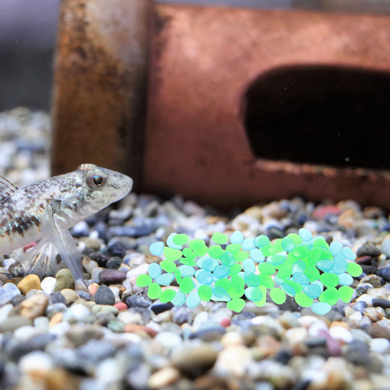 100 قطعة ليلة توهج الراتنج الأحجار توهج الصخور ل حوض السمك حديقة المناظر الطبيعية في الهواء الطلق الديكور متوهجة الحصى الزخرفية الحصى #2