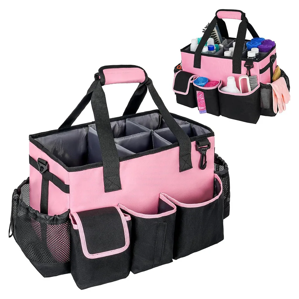 

Cleaning Supplies Organizer Large Capacity Storage Tote Bag Oxford Cloth Tool Handbag Under Sink Car Cleaning Tool Organizer Bag