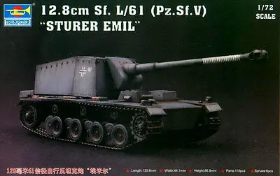 Trumpeter 07210 1/72 German 12.8cm STURER EMIL Self-propelled Antitank Gun kit TH09034-SMT6