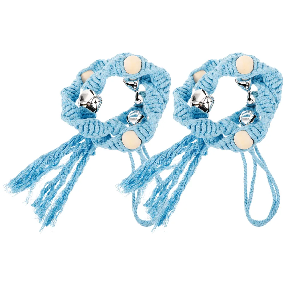 

2Pcs Dog Doorbells Durable Cotton Rope Hanging Bell for Potty Training Puppy Anti-Pinch Door Cord Protection Pet Training
