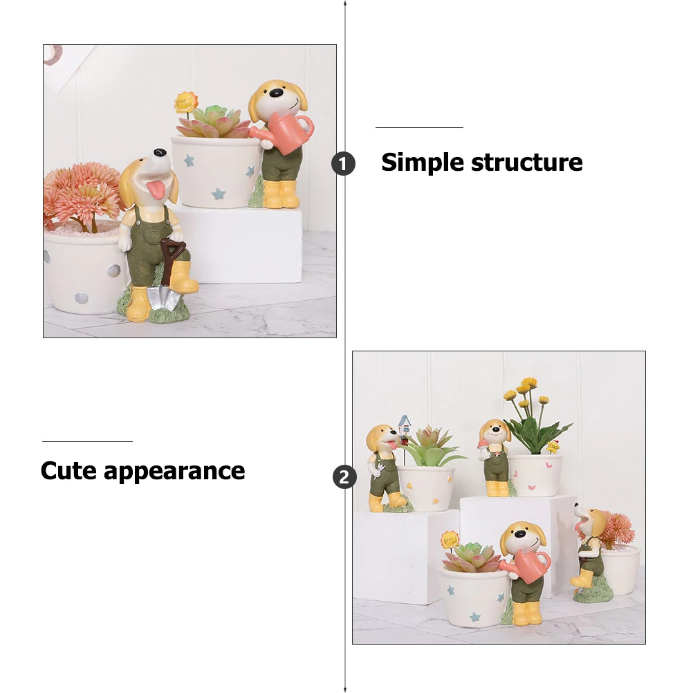 

Resin Succulent Planter Creative Indoor Dog Desktop Cartoon Animal Plants Decorative Flowerpot Home Gardening Environmental