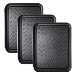 Heavy Duty Bota Bandeja, Sapato Mat Bandejas, Bandeja De Armazenamento, Dog Bowl Mats, Cat Lama Armadilha, Proteger Piso, 13.7X10. 8 libras, PCes 3