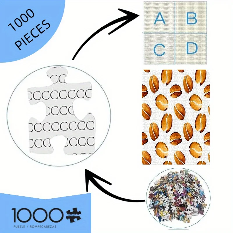 종이 퍼즐, 커피콩 디자인의 DIY 퍼즐, 성인 퍼즐, 가정 레저, 사무실 모임, 크리스마스 퍼즐에 적합