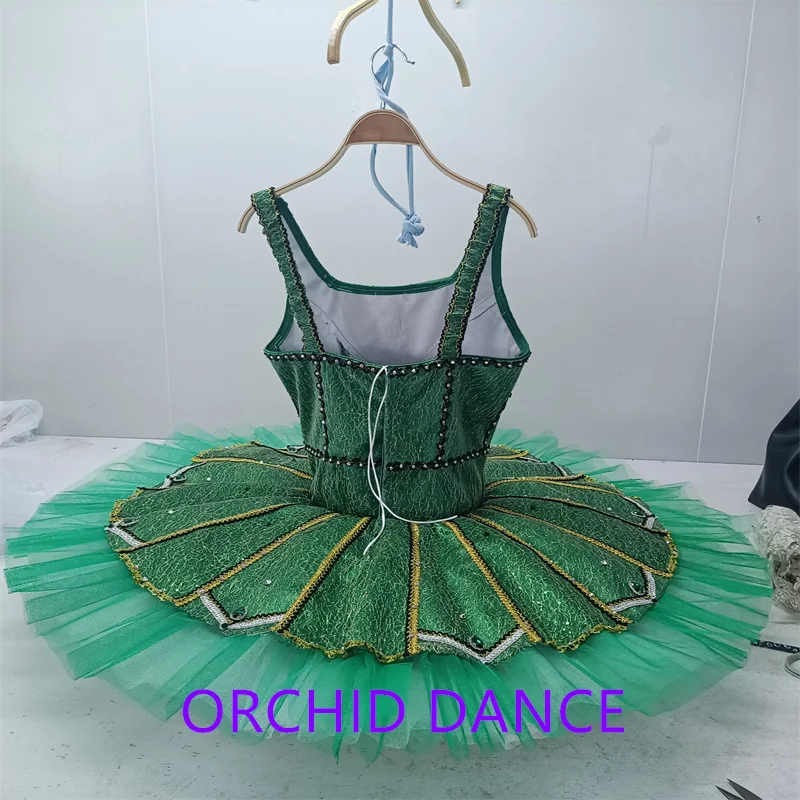 Professional New Coming High Quality 12 Layers Custom Size Kids Girls Adult Performance Wear Green Ballet Tutu Dance Costumes