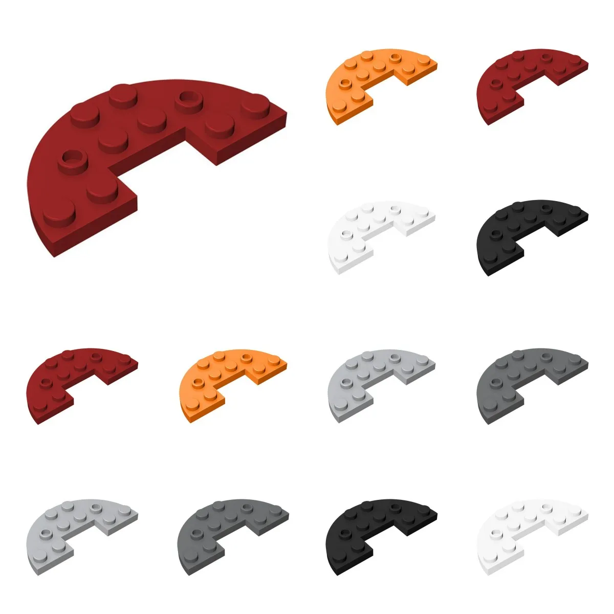 

50 шт. круглые половинки 18646 3x6 пластинчатые строительные блоки, комплект с 1x2 вырезанными кирпичами, обучающая игрушка из частиц, подарки на день рождения для детей