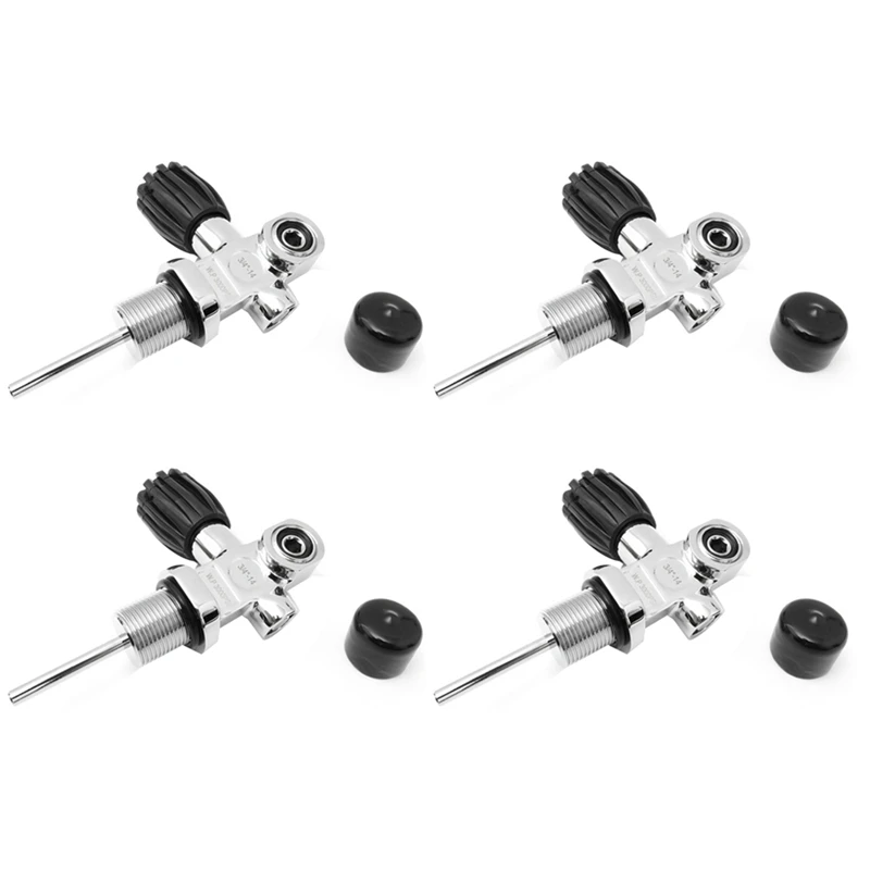 4X 3000Psi 250Bar 3/4-14NPS High Pressure Scuba Diving Tank Valve Cylinder Reducing Valve