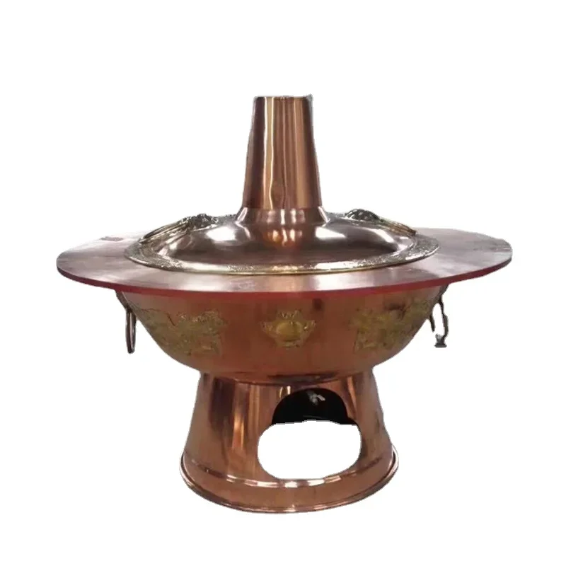 Hot Pot 1 M Charcoal Copper Large Pot Pure Red Extra Thick 1.6 M Large Hot Pot Stove Old-Fashioned