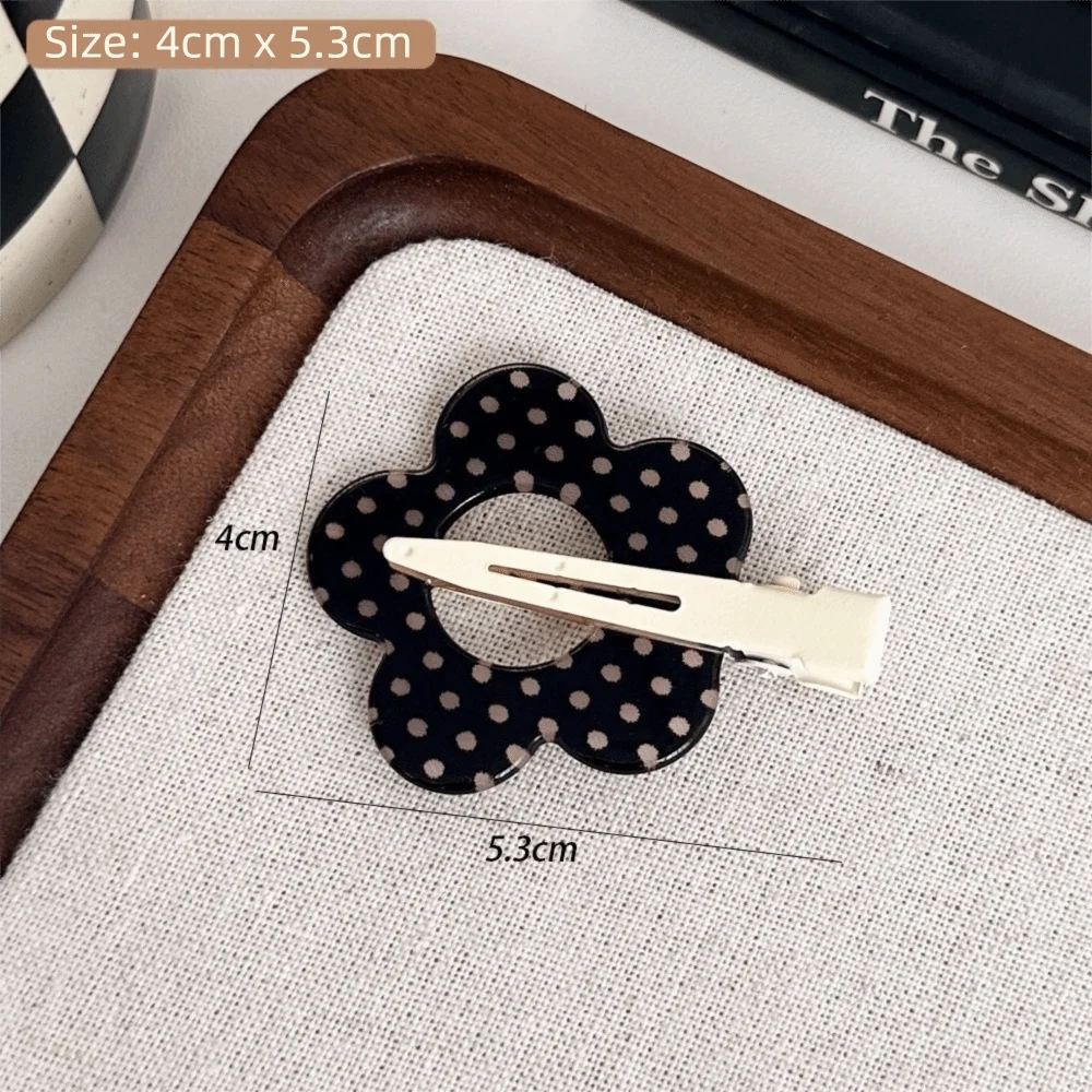 Sweet Black White Hair Clips Minimalist Design Polka Dot Hairpins Secure Hold BB Clip Women Girl Hair Styling Accessories