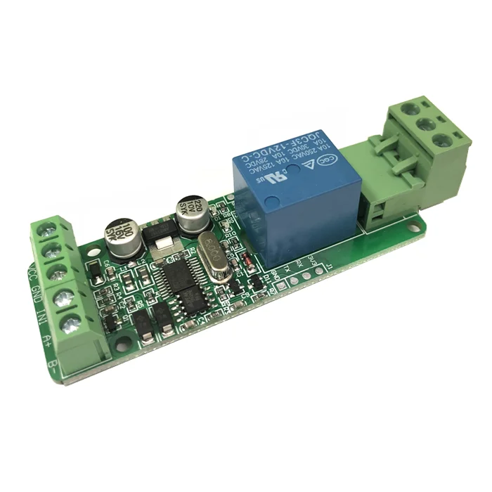 Modbus-Rtu 1 Channel Optocoupler Isolation 12V Relay Module Switch Modbus RTU Relay Output Switch RS485/TTL Communication