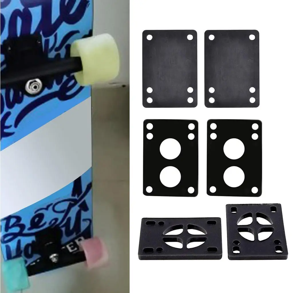 2-6pack Skateboard Riser Pads Pair of Risers Longboard Shock Pads