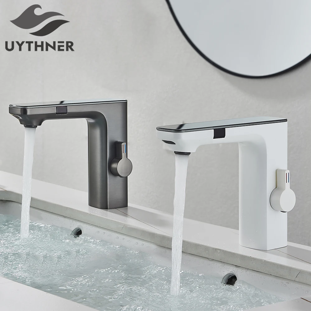 

Luxury Smart LCD Sensor Basin Faucet Digital Display Screen Hot Cold Water Mixer Tap Vanity Touchless Faucet For Bathroom Basin