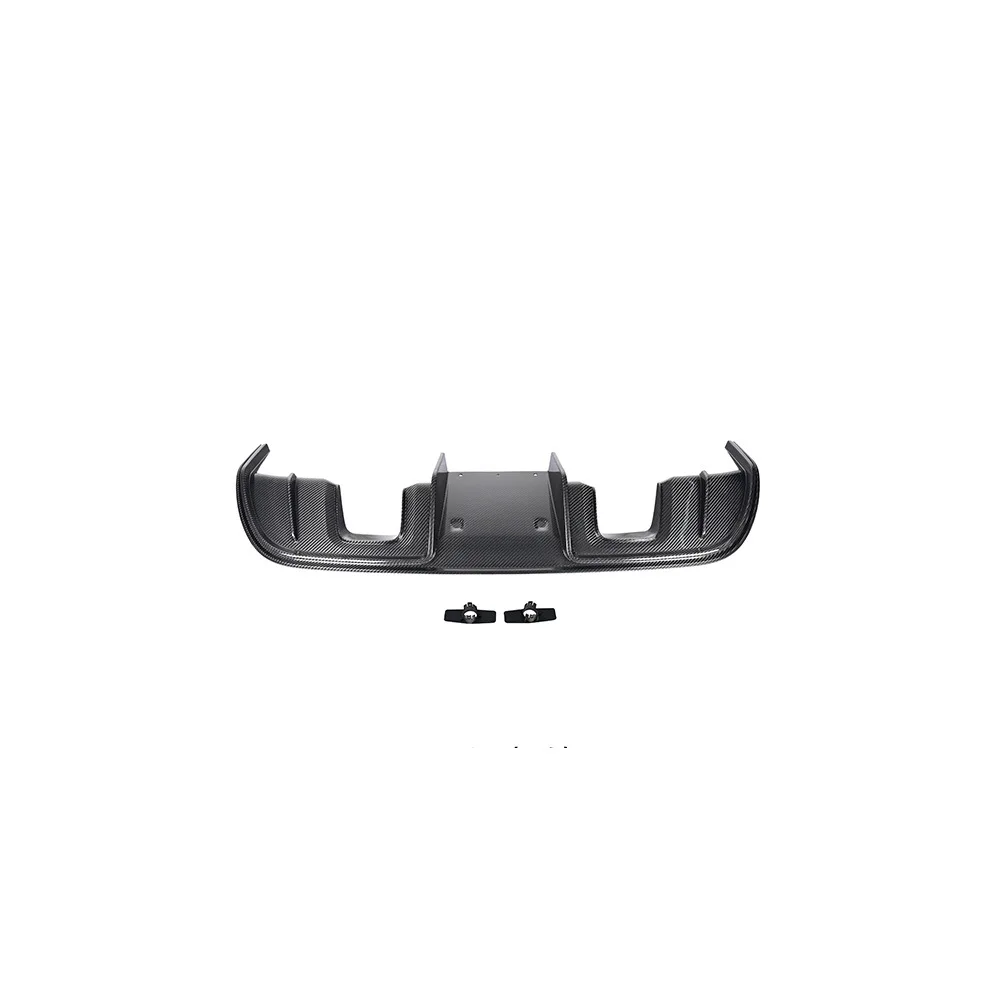 

Suitable for The 17-UP Porsche 718 GT4 carbon fiber rear lip with tailpipe (dual release model) is replaced with dry carbon