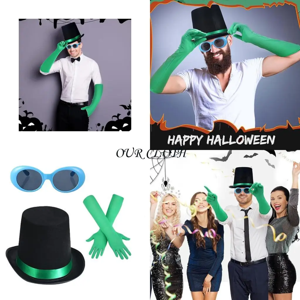 Book Movie Character Cosplay Costume 3Pcs Green Halloween Costume Accessories Y1AC