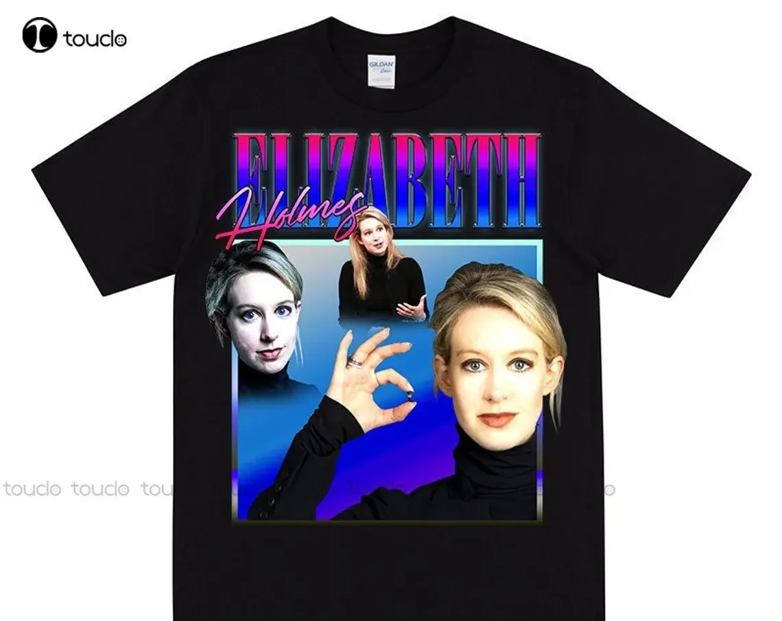 Elizabeth Holmes Graphic T-Shirt Funny Tech Inspired T Shirt Nerdy Geek Humour Fake It Till You Make It Start Up Fraud Investor