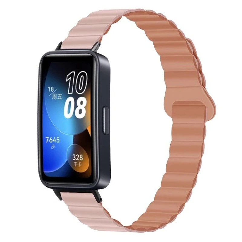 Magnetic Silicone Band For Huawei Band 10 9 8 Women Men Watch Bracelet Soft Sports Strap For Huawei SmartBand 8 9 10 Watchband