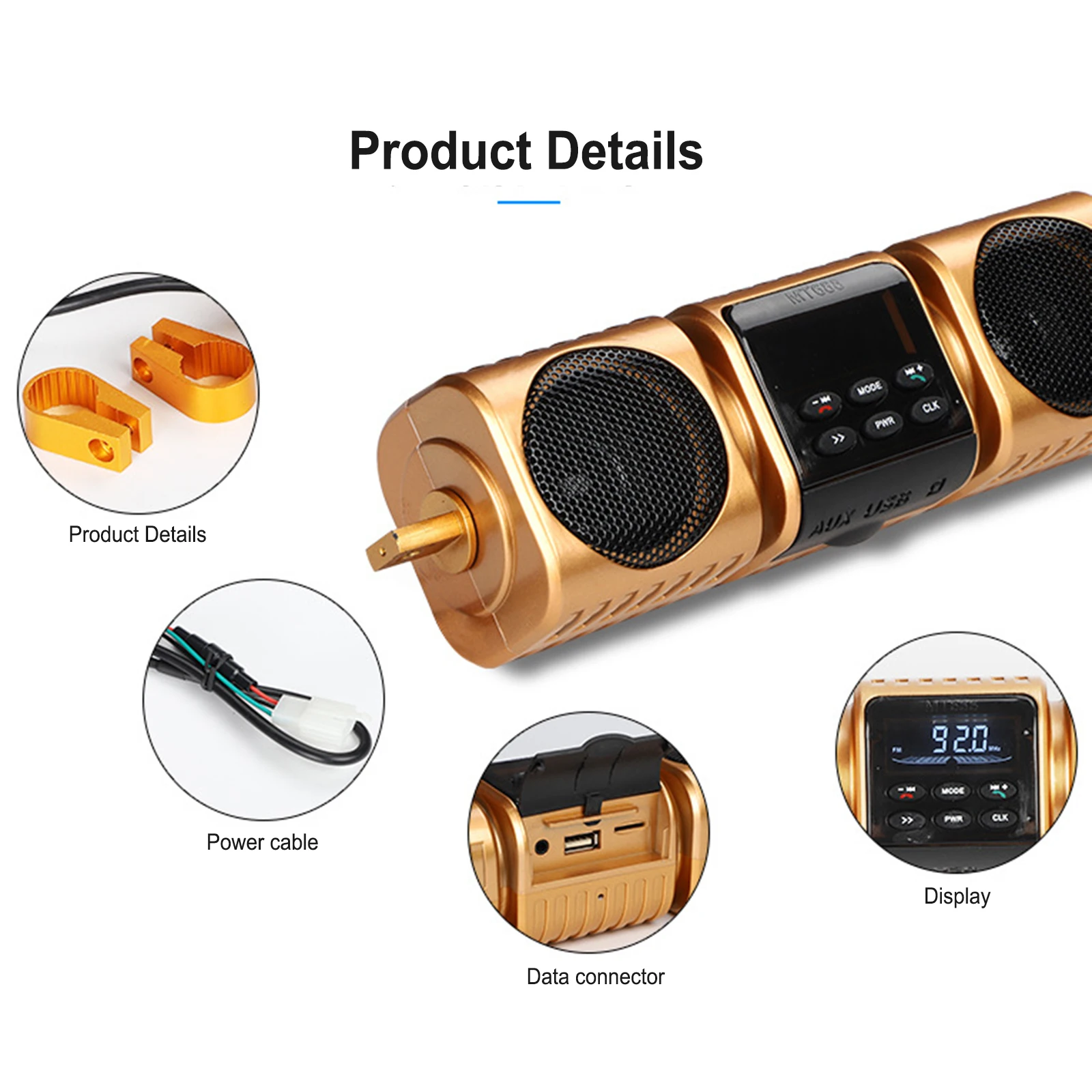 12V Motorfiets Bluetooth-Compatibele Audiospeler Multimedia Luidspreker Motorfiets Stereo Radio Waterbestendige Mp3 Muziekspeler