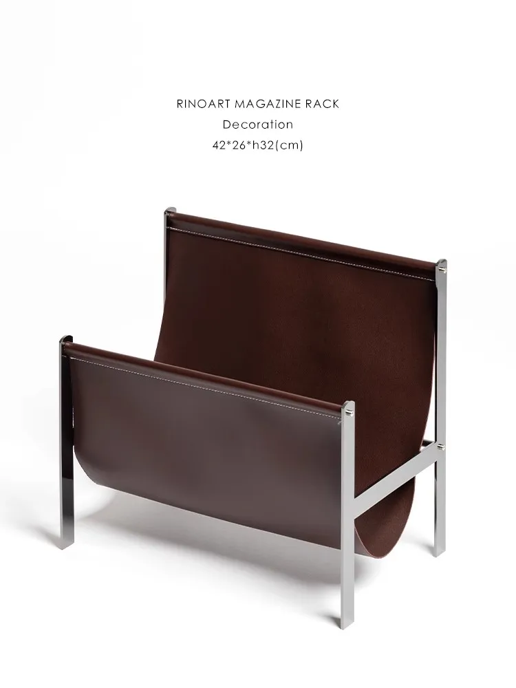 

Modern Light Simplicity Creativity Metal Leather Magazine Storage Rack Living Room Study Decoration Books Storage Rack