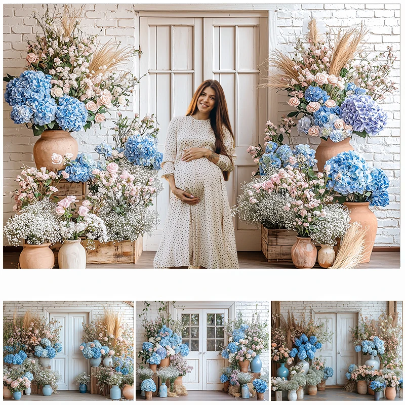 LS Photography Background Spring Boho Romantic Flowers Adult Birthday Wedding Maternity Portrait Decor Backdrop Photo Studio