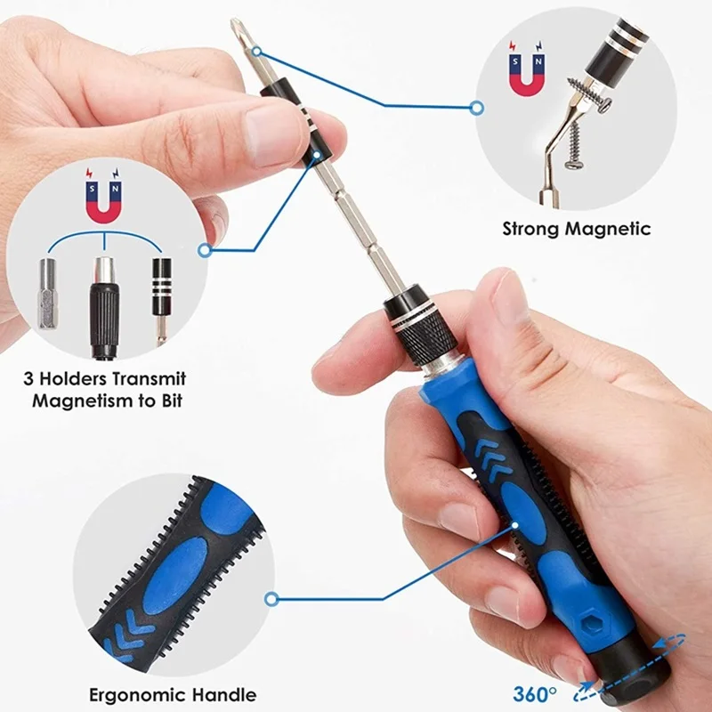 Juego de destornilladores 28 en 1 y 170 en 1 Universal con 120 puntas magnéticas Kit de herramientas de reparación manual para reparación de portátiles 4