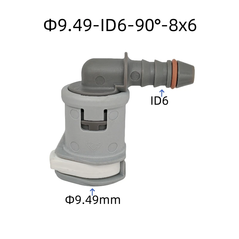 Fuel line quick connector 9.49mm ID6 SAE 3/8 Fuel pipe joint plastic fittings of double clip V for fiat 2pcs a lot
