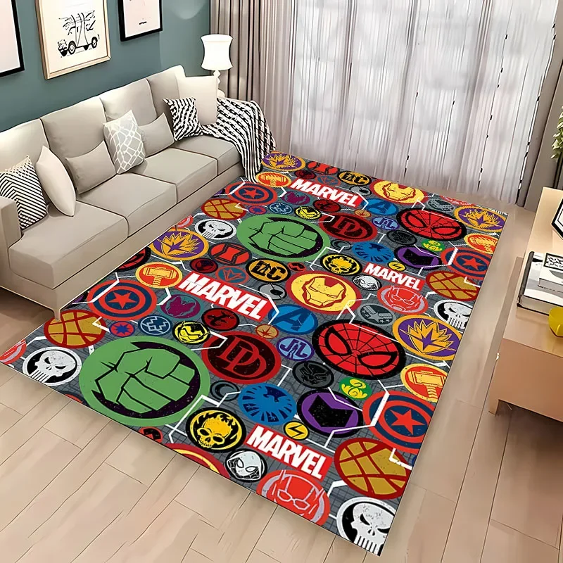 3D Printing Classic Hero Sign Soft Carpet for Living Room Bedroom Mat Sofa Doormat Floor Rug Kids Anti-slip Decor Alfombra Gifts