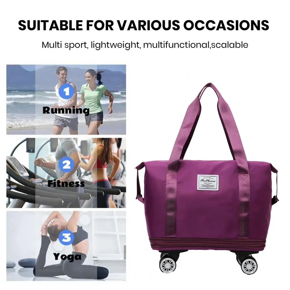 Travel Luggage Bag Travel Duffel Bag with Detachable Wheels Capacity Waterproof Oxford Cloth Luggage Outdoor Gym Overnight