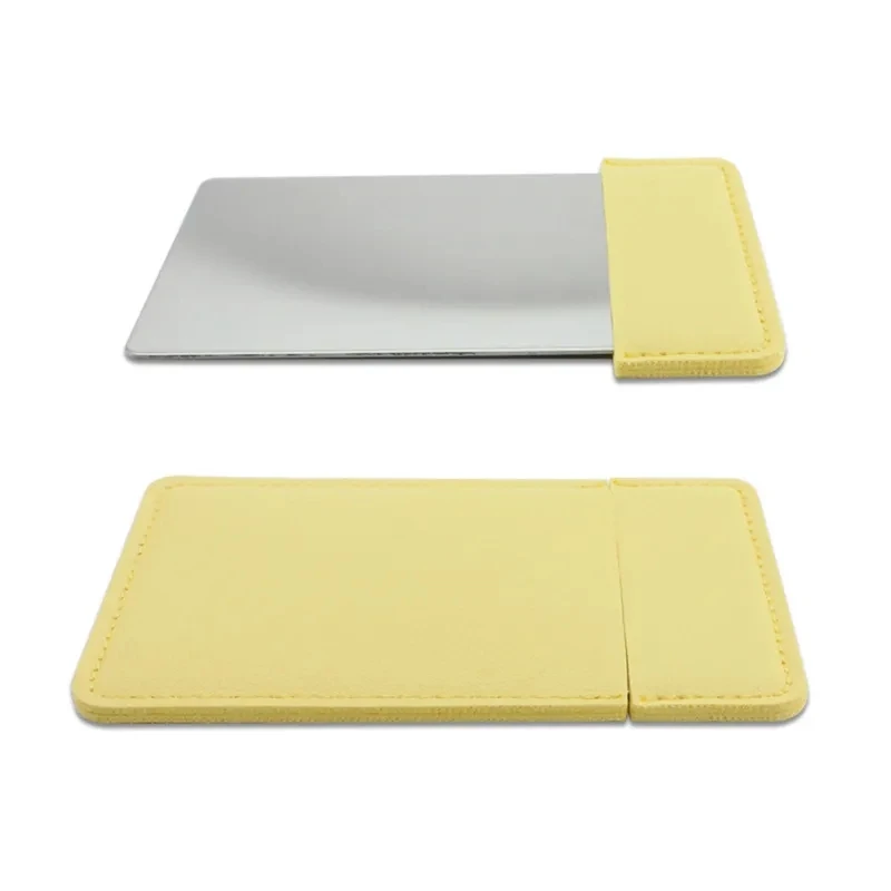 Ultra-thin Cosmetic Mirror Stainless Steel Shatter-Proof Portable PU Leather Sleeve Pocket Card Mirror Makeup