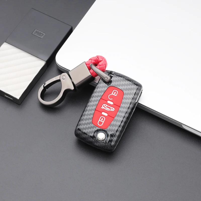 

3-кнопочный карбоновый чехол для дистанционного ключа автомобиля, защитный чехол для Peugeot 107 207 307 307S 308 407 607 для Citroen C2 C3 C4 C5 C6 C8