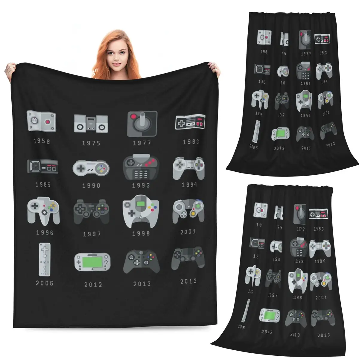 

Geek Gaming Controllers Blanket Flannel Sofa Throw Blanket Warm Throw Blankets for Couch Bedding Travel Throws Bedspread Quilt