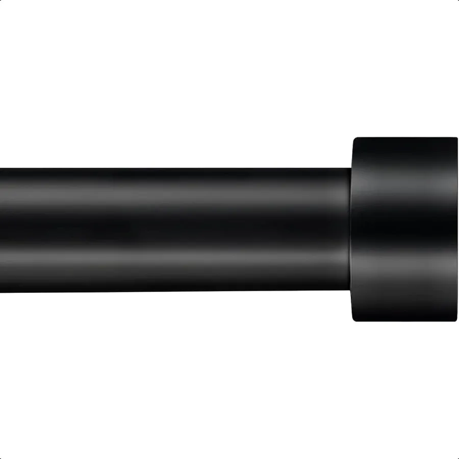 

1 Inch Curtain Rods for Windows 66 to 120 Outdoor Heavy Duty Adjustable Curtain Rod Indoor Modern Drapery Pole Black 66120