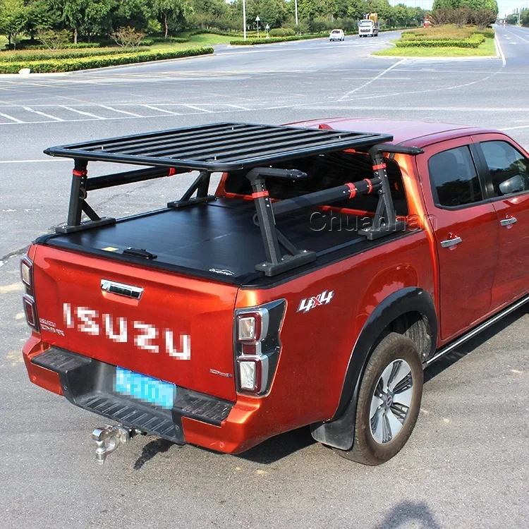 Pickup  Adjustable Roll Bar Aluminium Platform Ladder Basket Roof Rack for wingle 5 great wall